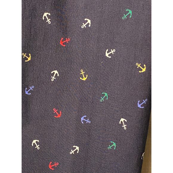 Zac & Rachel women’s dk blue with multi colored anchors crop pants size 6P - Picture 5 of 13